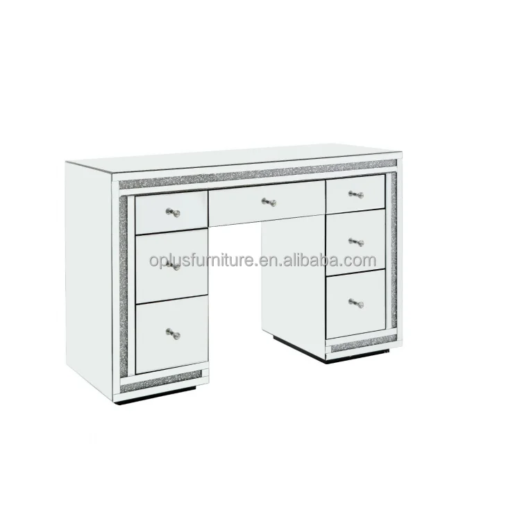 Muebles зеркало, новейший дизайн, современная спальня, кристальная светодиодная полоса, зеркало, раздавленные бриллианты, ящики, туалетный столик, набор