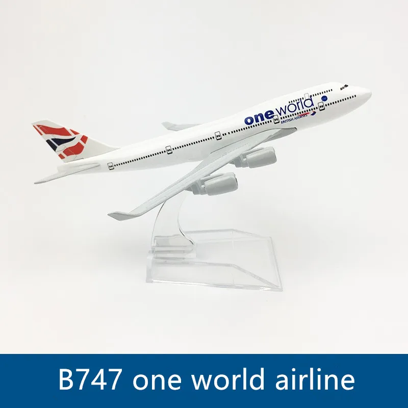 Gift Set Scale 1:400 16cm Boeing B747 One World Airline Aircraft Models Plane
