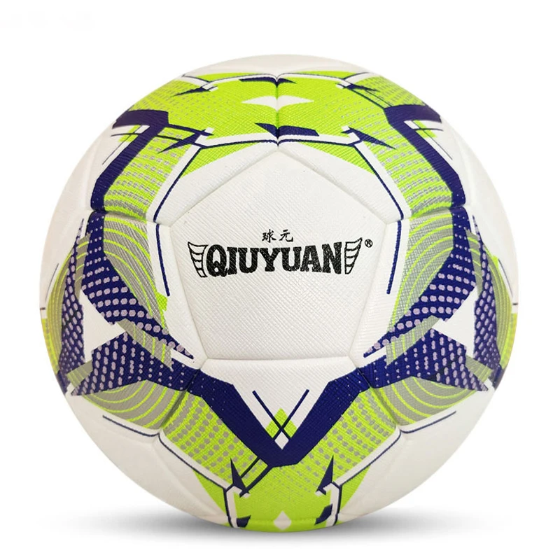 Qiuyuan PU thermal bonded match soccer football ball size 5 custom logo OEM acceptable real game match soccer ball football ball