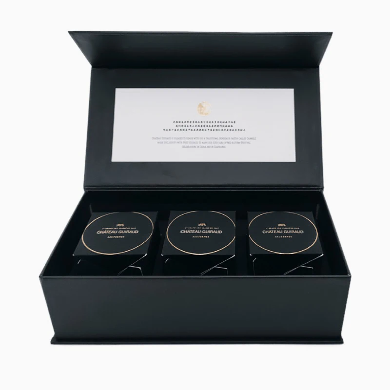 Eco-friendly 500ml New Magnetic Gift Boxes With Paper Tray ,  tea Gift Boxes Set With Perfume Bottle Design packaging