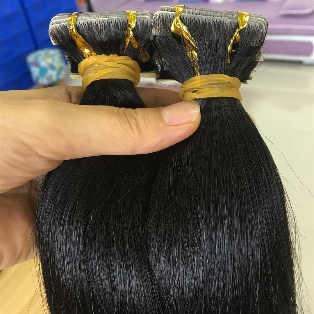 Необработанные двойные невидимые волосы для наращивания, невидимая лента для наращивания человеческих волос