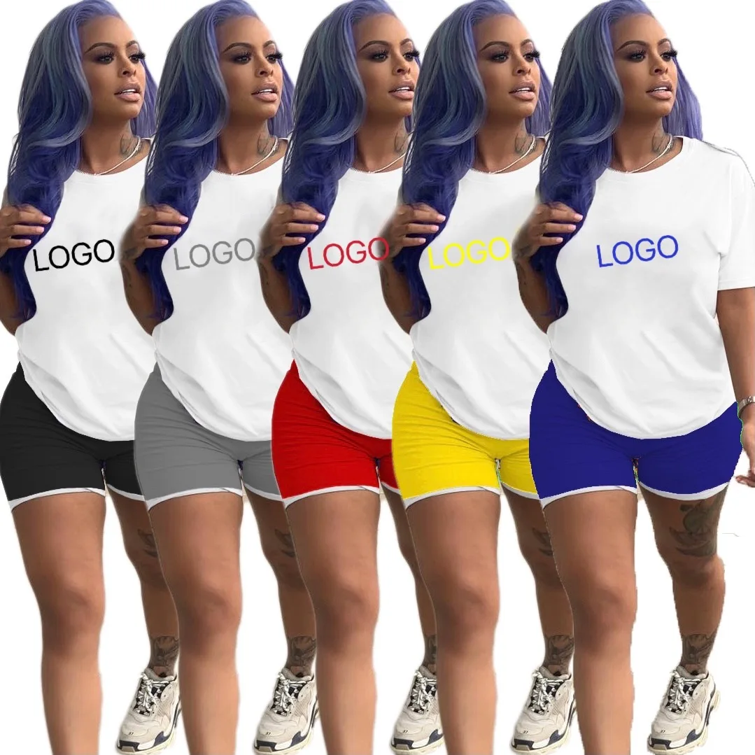 
LO-2020072009 Fashion summer women clothing 2020 newest desgin women tracksuit 2 piece short sets 