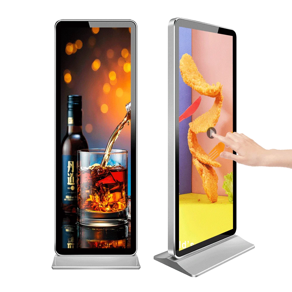 Floor standing 43 inch android video lcd advertising player kiosk vertical digital touch screen signage display