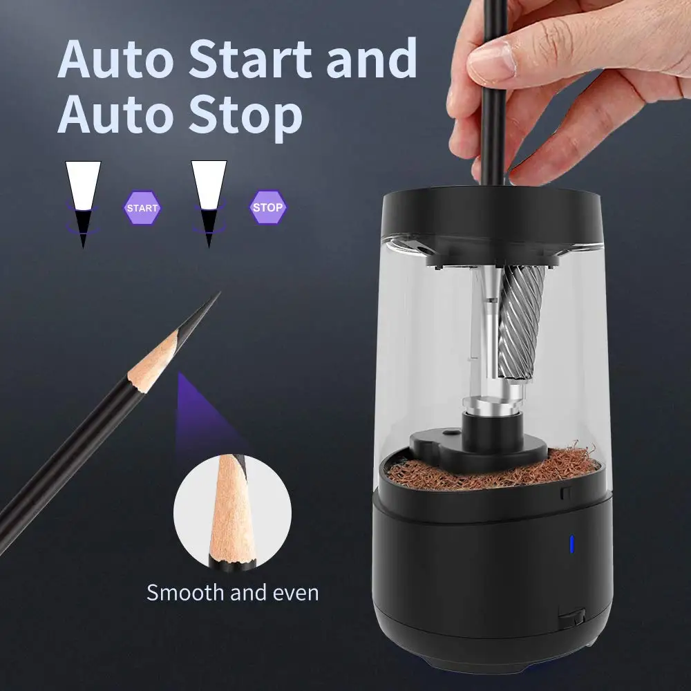 Factory Electric Pencil Sharpener Suitable For 6-8mm Charcoal/Graphite Pencils With Replaceable Blades Suitable For Sketching