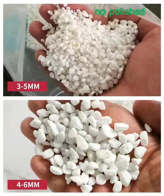 AAA GRADE landscaping stone tumbled snow white pebbles for gardens walkway pathways