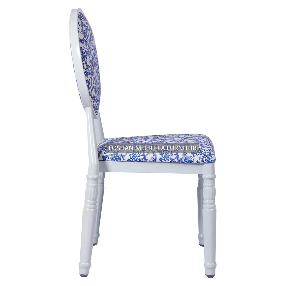 Hot selling retro blue and white porcelain style wooden furniture retro chairs