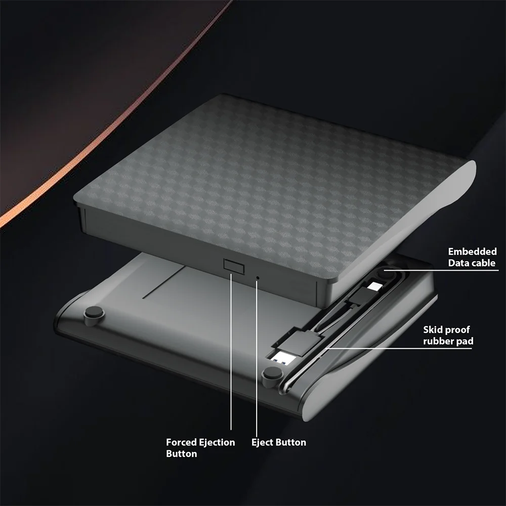 Latest External cd/vcd/dvd writer burners optical drive  DVD rw player Card Reader Drive Compatible with desktop Windows USB