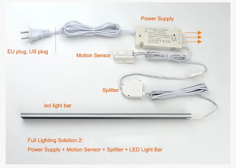 Smart Sensor Light LED Aluminum Profile LED Strip Light Full Lighting Solution For Cabinet