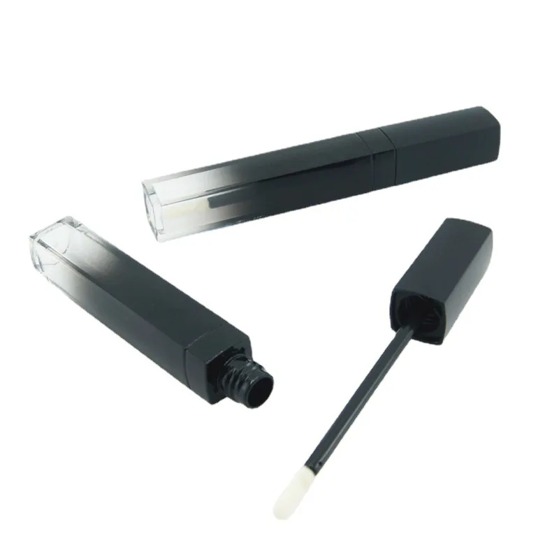 Cosmetic Packaging Black Rectangular Empty Lip Gloss Container Wholesale Lip Gloss Stick Tube 7ml Lip Gloss Tube Custom logo