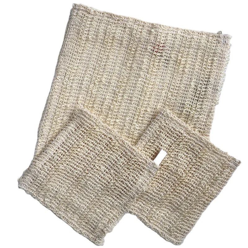 Eco Friendly Bath Accessories Dual Sided Exfoliating Natural Sisal Washcloth