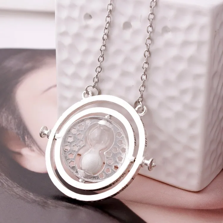 Christmas Gift Halloween Cosplay Jewelry Deathly Hallows Rings Golden Snitch Timer Turner Pendant Charms Necklace