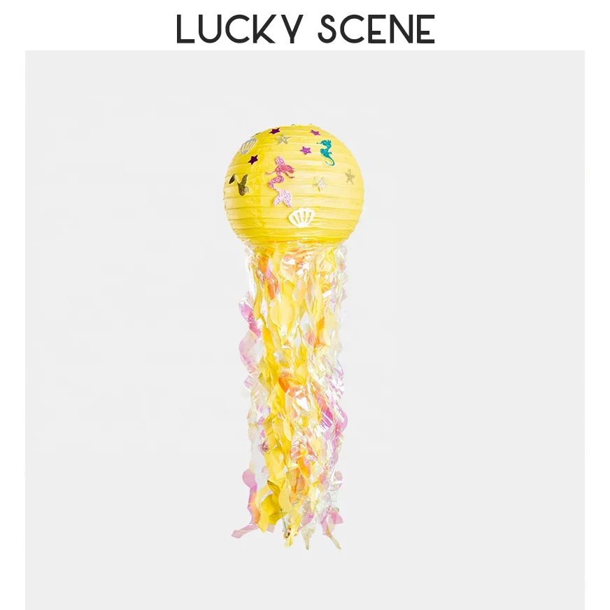 3D Iridescent Jellyfish Mermaid Theme Party DIY Hanging Jellyfish Decoration Mermaid Birthday Party Baby Shower S01312