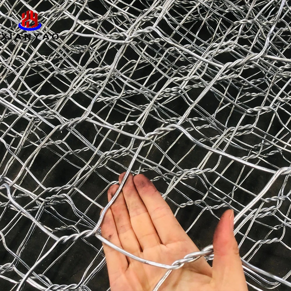 Auto Machine Woven Hexagonal Galvanized / PVC Coated 4 x 1 x 1 Stone Basket Gabion Box For Wire Fencing