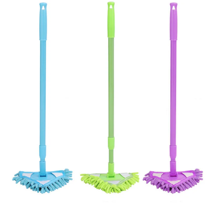 
180 Mini Triangle Rotation Microfiber Mops Cleaning Tub Tile Floor Ceiling Kitchen Bathroom Scrubber Window Cleaner Magic Mops 