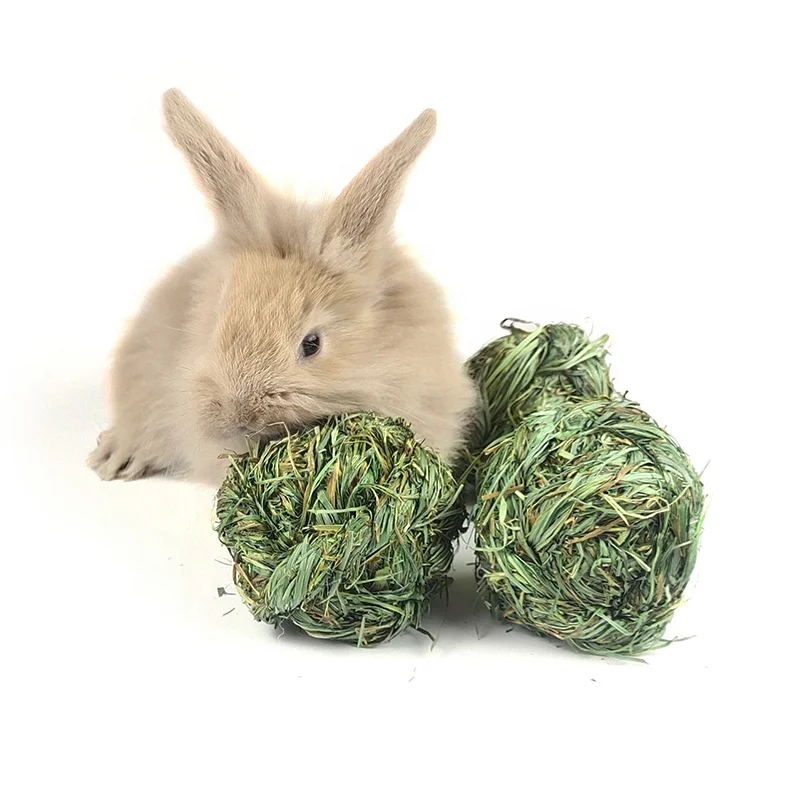 New Snack Rabbit Guinea Pig Chinchilla Timothy Hay Pellets Pet Toys Grass Balls For Rabbits