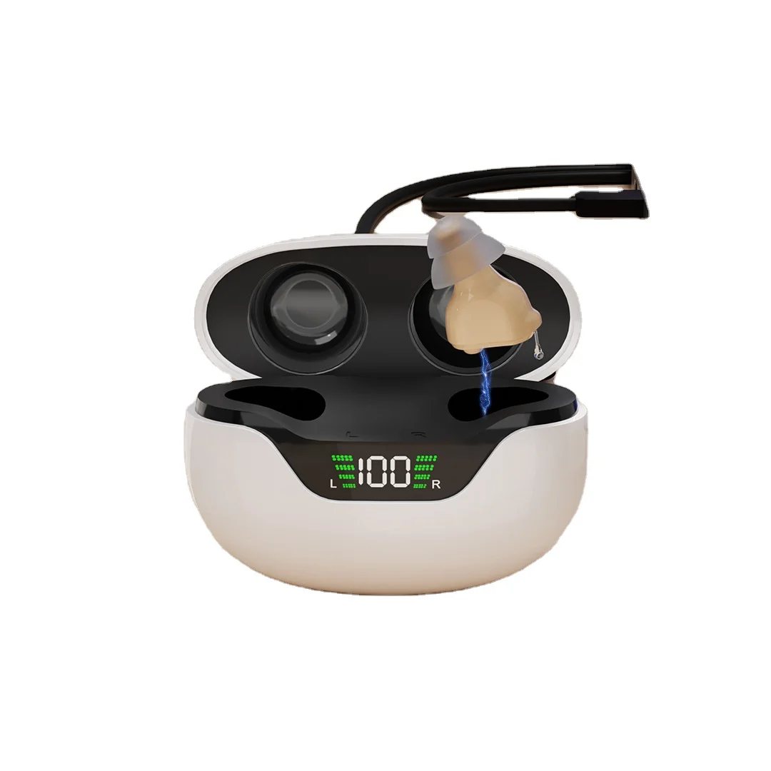 Charging digital display bin hearing aid Sound amplifier Invisible collector New private mode CIC digital hearing aid
