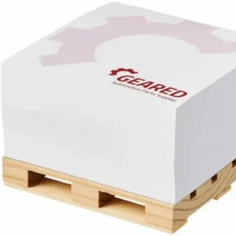 Adhesive Note Block Pallet Custom Logo Printed with pen hole on Square Memo Pad Cubes