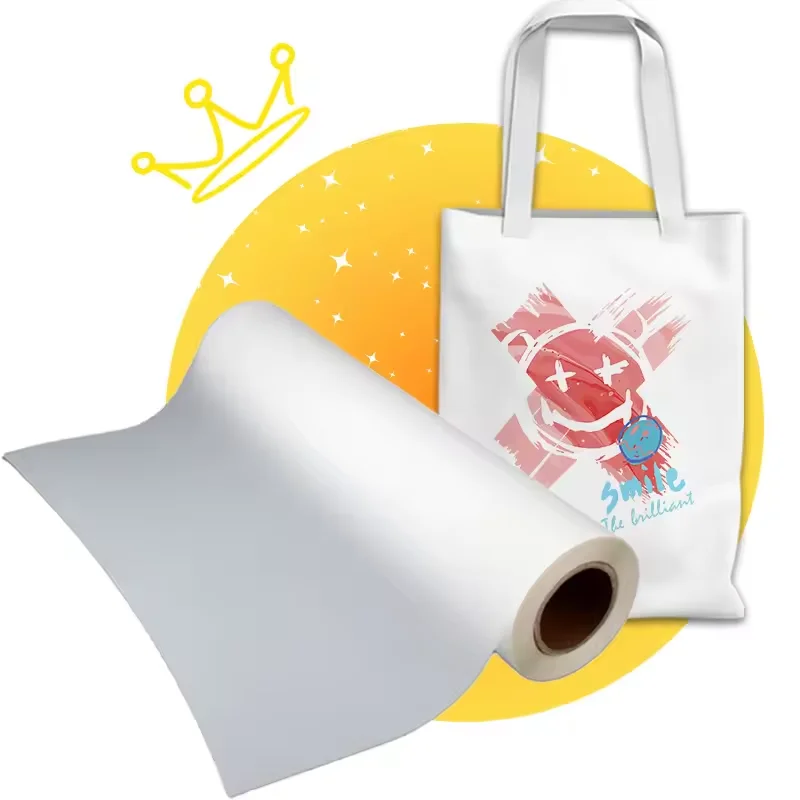 Double Side Matte DTF Film Hot Peel Heat Transfer Film PET Film DTF 60cm 100m Design Prints for T Shirts Clothing