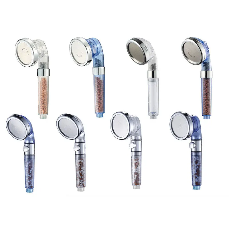 New 2022 High Pressure Spinning 360 Degrees Rotating Fan Hand Showerhead With Small Turbo Fan Water Spray abs Shower Head