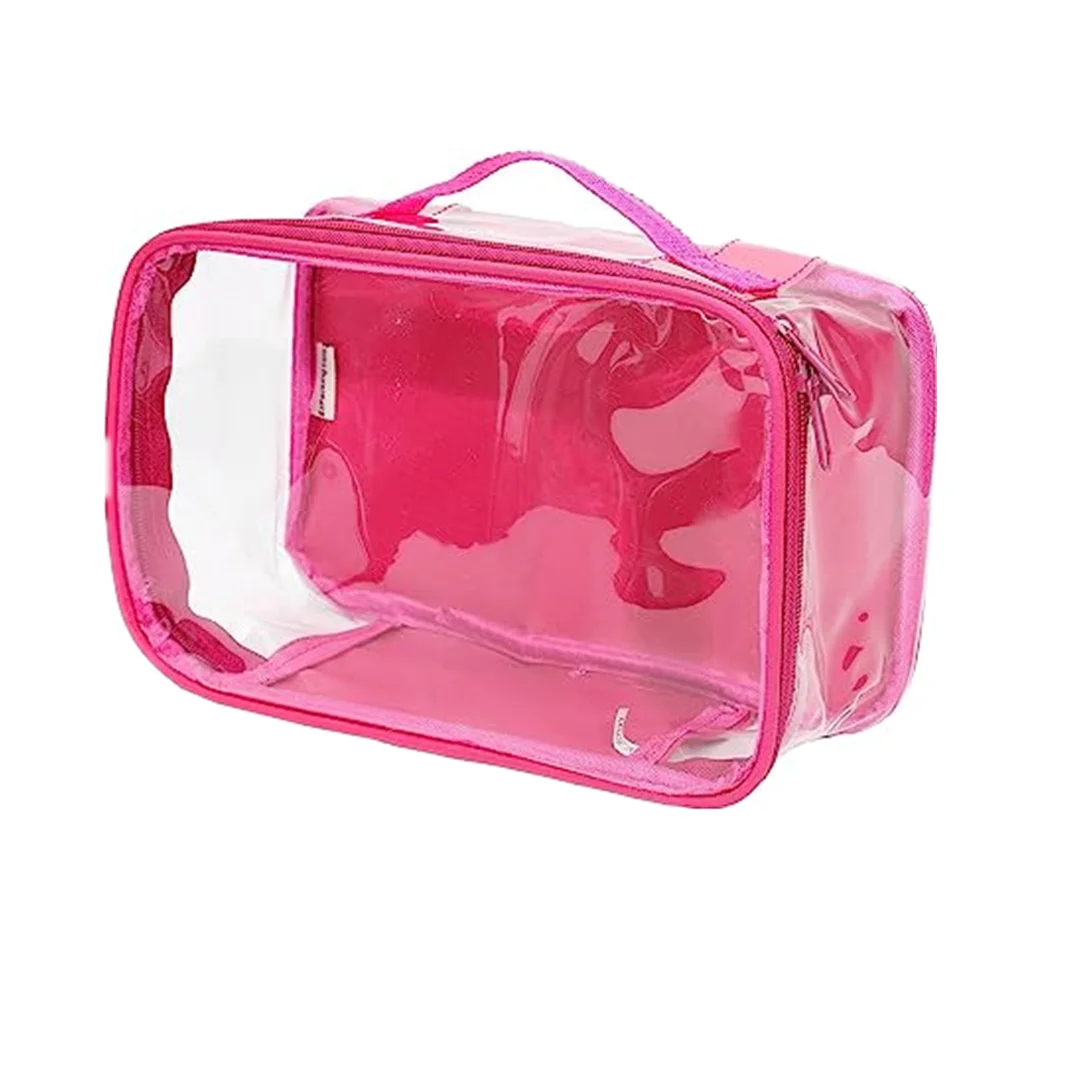 Plastic Travel Toiletry Bag for Carry On  Transparent Liquids Pouch  Reusable See Through Vinyl PVC Organizer