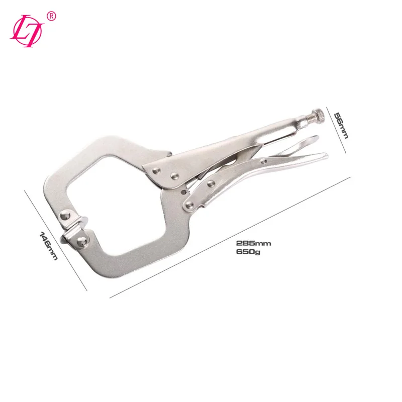 Heavy duty Welding clamps C type clamp muti functional locking pliers with round nose and soft handle