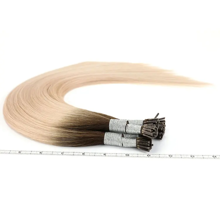 Wholesale Long Straight 613 Remy Virgin Brazilian PreBonded Keratin Stick In I Tip Human Hair Extensions