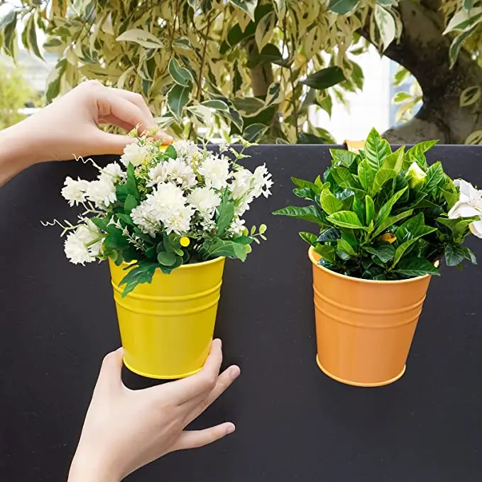 Best Seller Metal Iron Hanging Flower Pots with Detachable Hooks