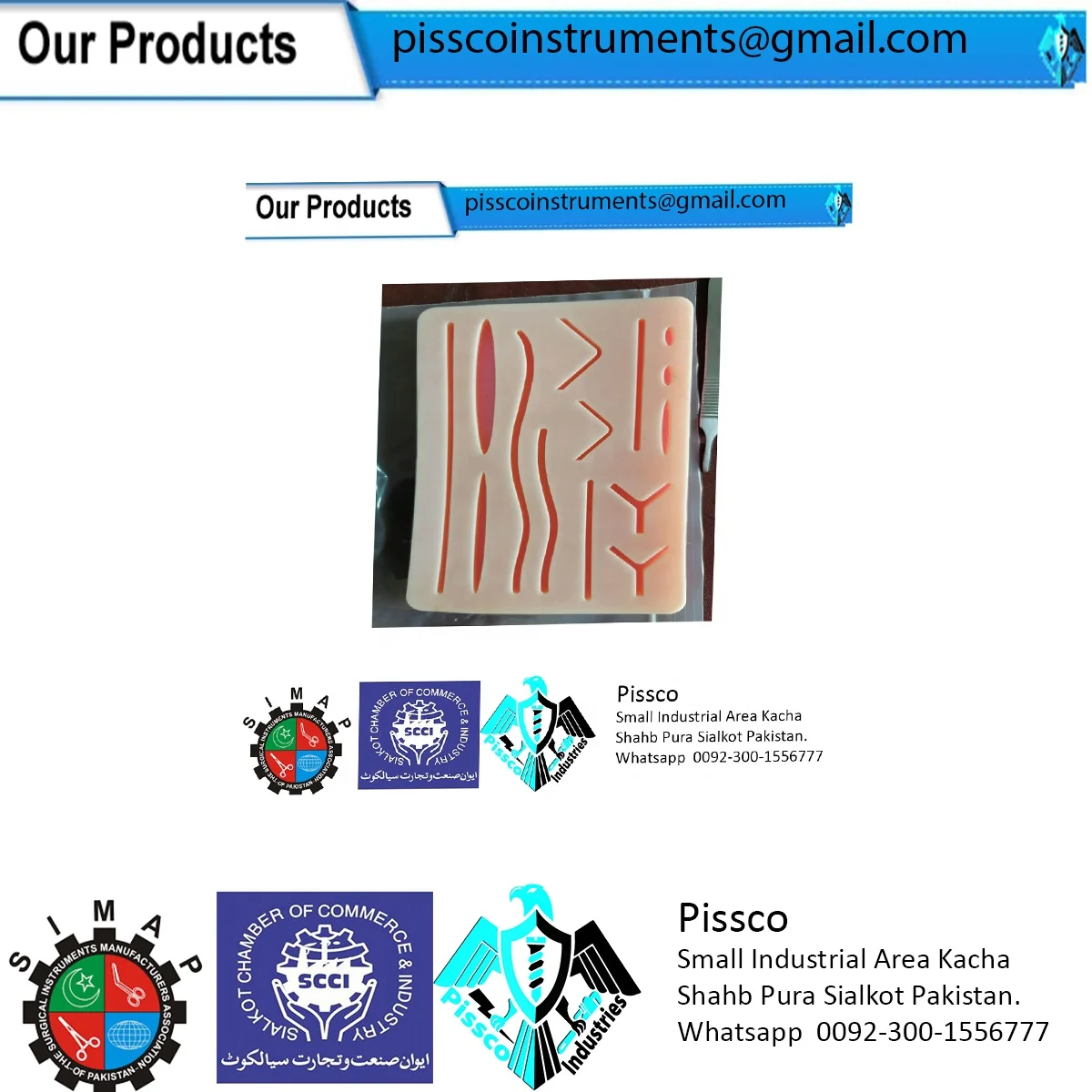Skin Suture Practice Red Kit | Student Surgical Training With Your Own Brand Name by Pissco Instruments