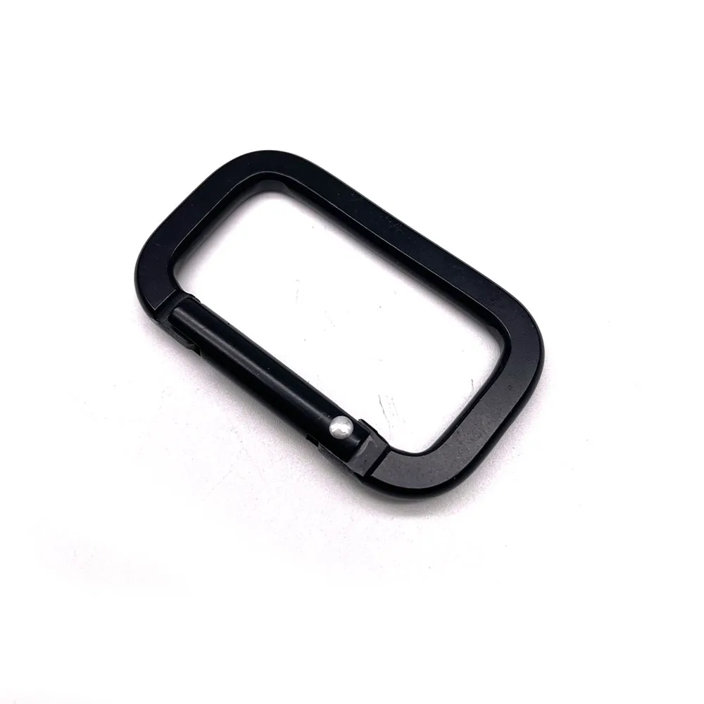 BT-A19 2 Inch Carabiner Black Sliver Rectangle Square Shaped Small Unique Aluminum Hooks Rectangular Carabiner Snap Hook Keychai