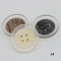 Button manufacturer custom wholesale 4-hole flat back imitation horns blazer plastic resin buttons