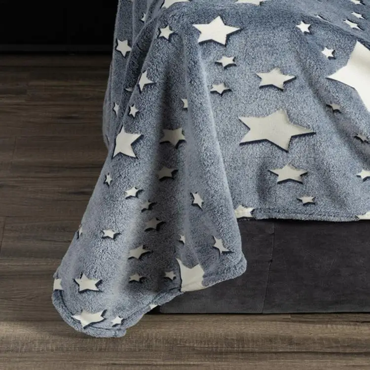 
Glow in the Dark Throw Blanket Soft Flannel Wrap Blanket for Kids 