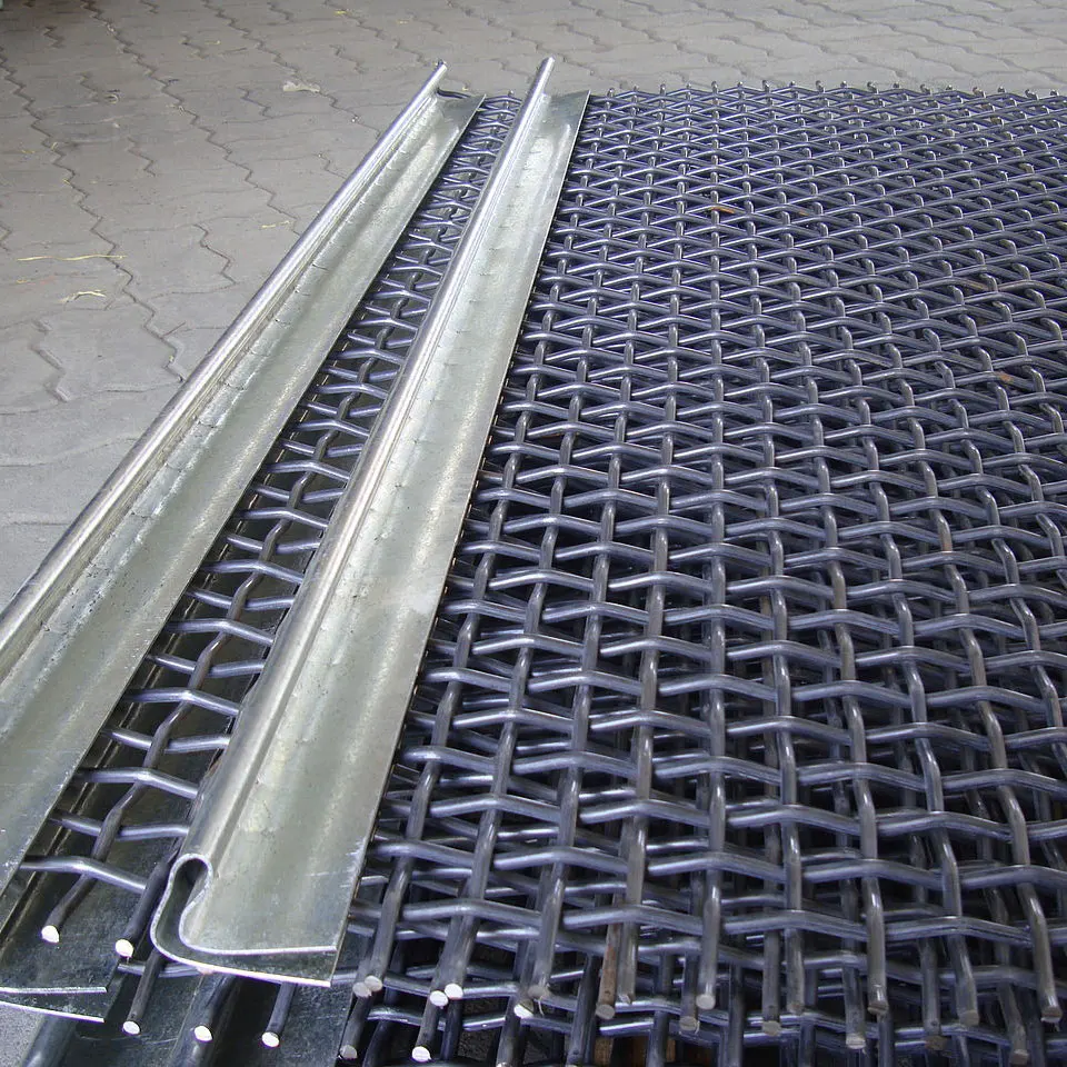 65MN Stainless steel Replacement crimped wire mesh sand gravel crusher hooked vibrating sieve screen for Mining and