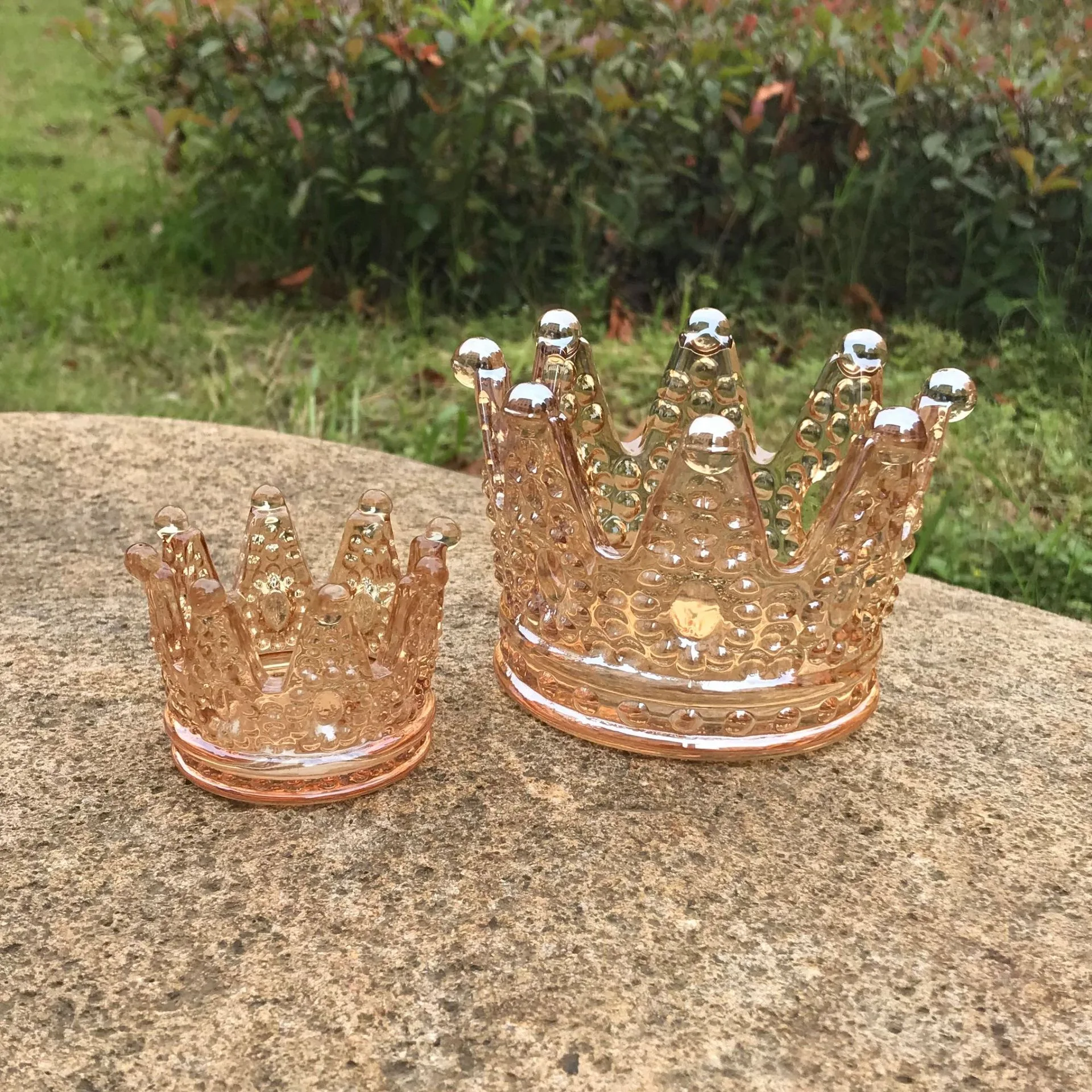 Dining Table Centerpiece Home Decor Wedding Part Tealight Candle Holder,Glass Crown Cigar Ash Tray for Party