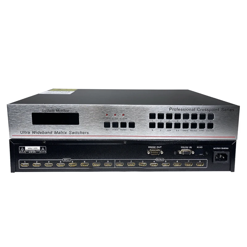 
8 в 8 выходов HD сигналы матрица 4k @ 60 Гц Светодиодный ЖК видео стены Сращивание процессор и контроллер 3840*2160 @ 60 Гц матричный коммутатор 