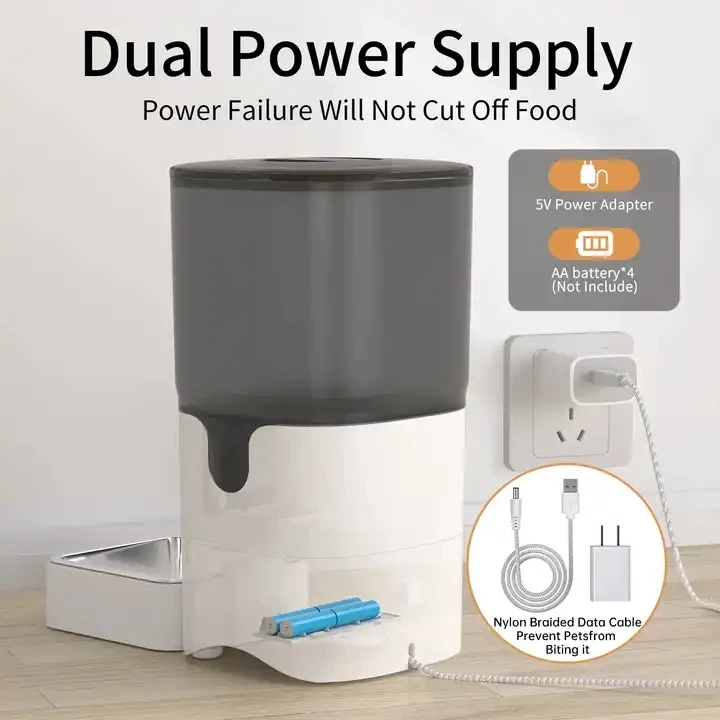 Automatic Cat Feeder with APP Control Auto Dry Food Dispenser with Detachable Food Bowls for Cats, Large Dogs, Multiple Pets