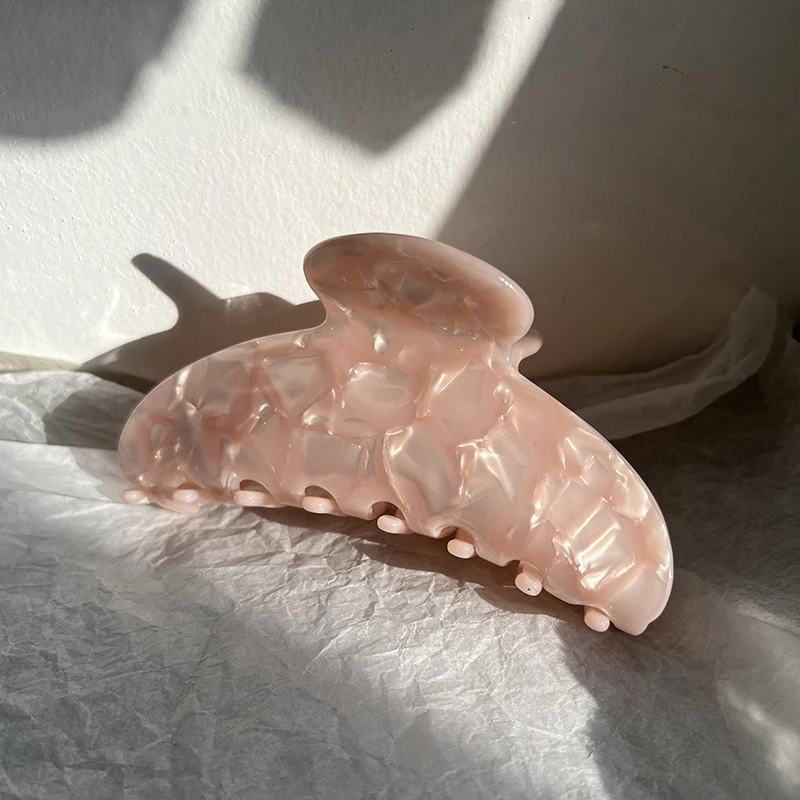 Factory Custom Bronzing LOGO French Eco-friendly Cellulose Acetate 11cm Hair Claw Clip