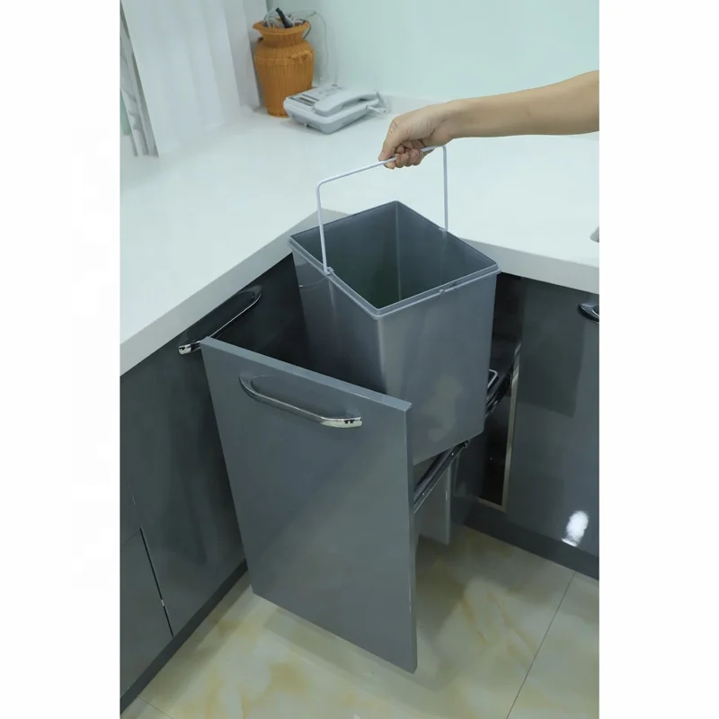 2x20 л скрытая дверь двойная кухонная корзина над шкафом подвесная Скрытая