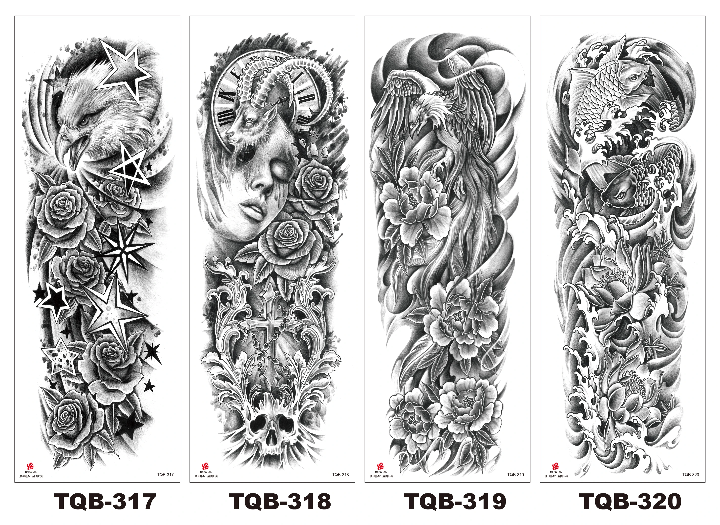 New Arrivals Manufacture Custom 3D Temporary Tattoo Sticker Classic Design Water Transfer Tatoo Ink Tatouage Tattoos Black