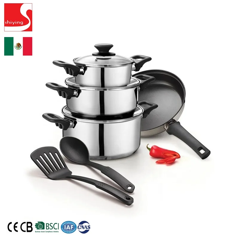 SY-Kitchenware 12pcs cheap stainless steel cookware cooking pot set saucepan 18/10 304 201 casseroleSY-Kitchenware 9pcs cooking