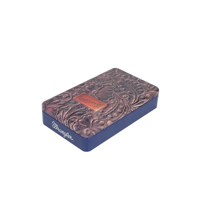 Custom Rectangular wallet packaging tin box for leather wallet