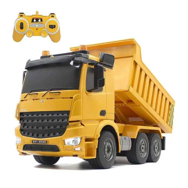 Hot sell 6 Channel 2.4Ghz  RC Dump Truck construction toys with Led lights for kids boys girls remote control truck