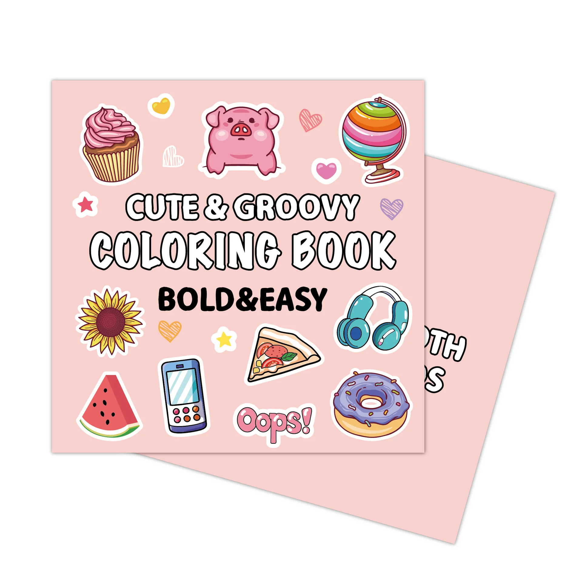 40 Cute Funky Cartoon Doodles Outdoor Fresh Printing Wholesale Custom Book Kids Softcover Soft Cover Bold & Easy Cozy Coloring