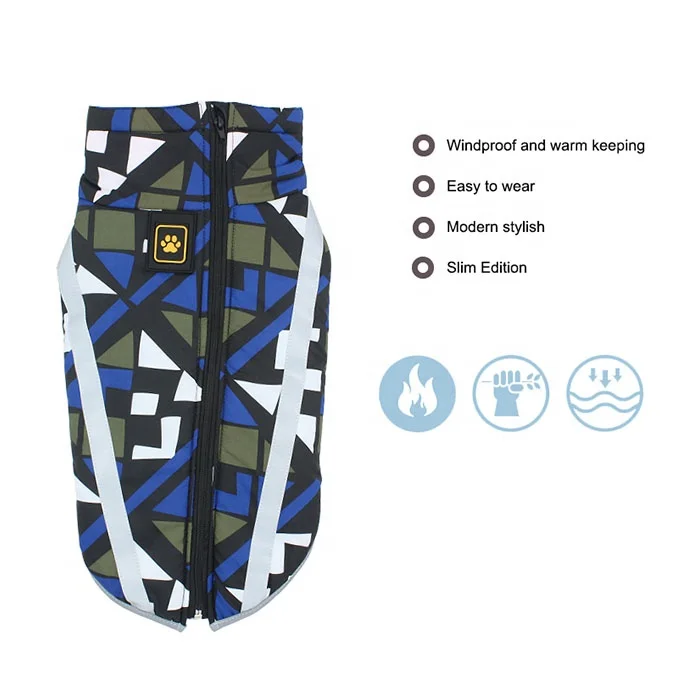 Reflective Dog Winter Coat Sport Vest Jackets Snowsuit Apparel -Small Medium Large Dogs