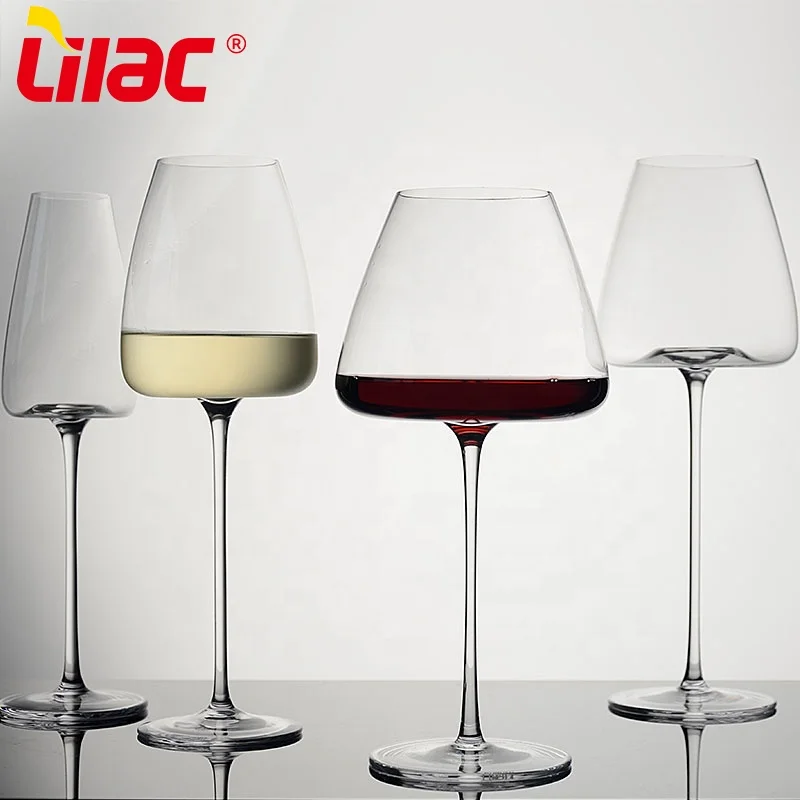 Lilac BSCI SGS LFGB 560ml wholesale long stem goblet glass crystal white red wine glasses for wedding