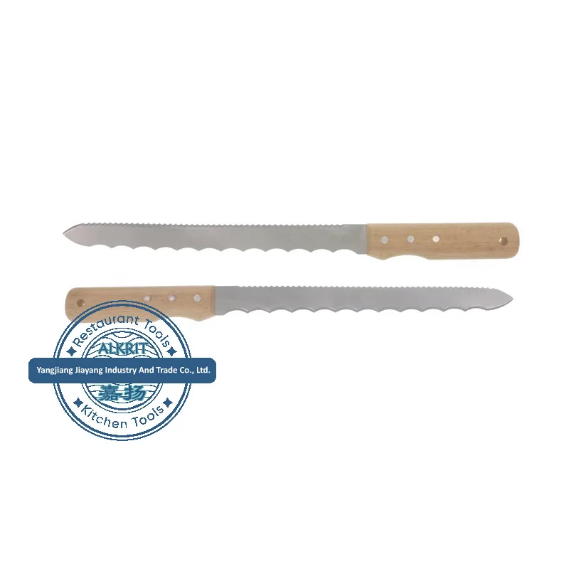 (ALTL-IK103) Double-edged Serrated Insulation Knife Adiabatic Knife Asbestos Knife with Beech Wood Handle for Cutting Rock Wool