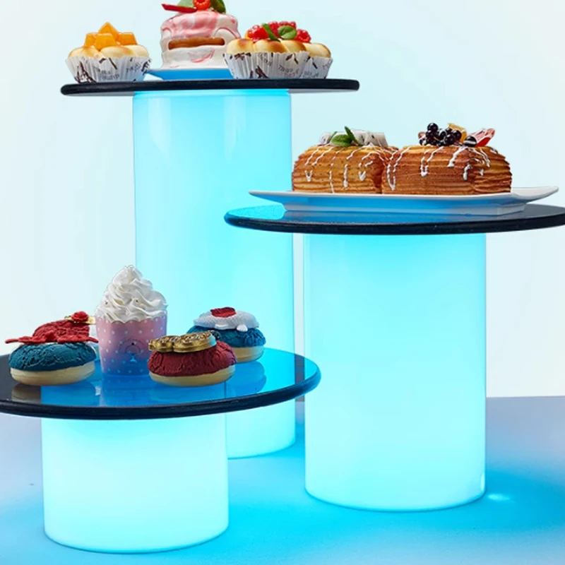 Factory Custom Led Light Acrylic Display Stand Fashion Buffet Food Display Stand