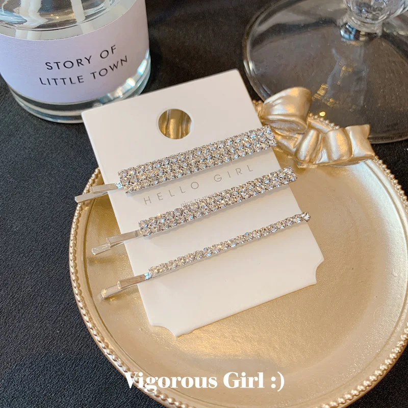 Barlaycs 2021 Design Bling Crystal Rhinestone Bobby Pin Barrette Hair Clips Set for Women Girls Hairpin Table Legs