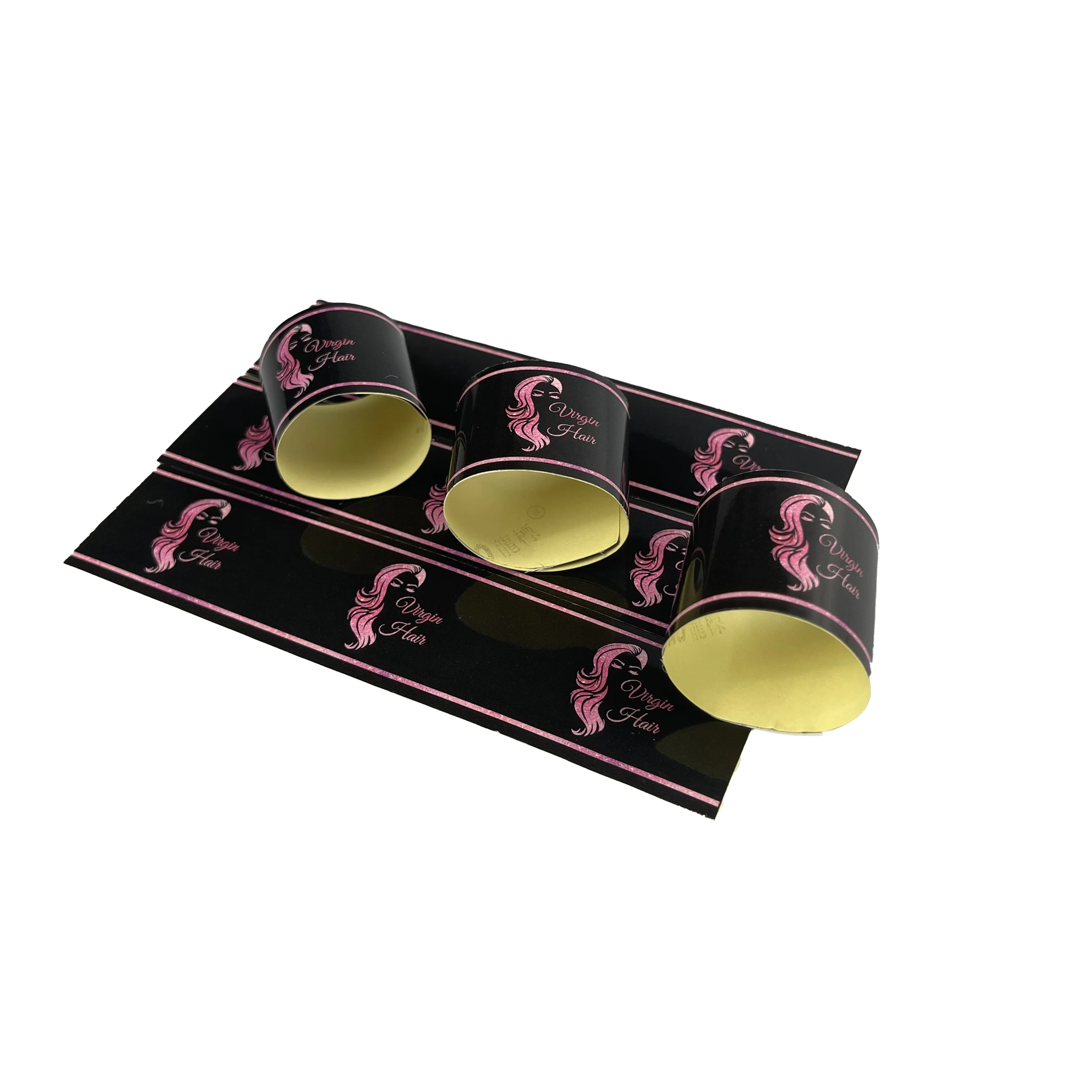 bundles cheap customized shipping printing sticker custom private logo hair hang bundle tags and labels