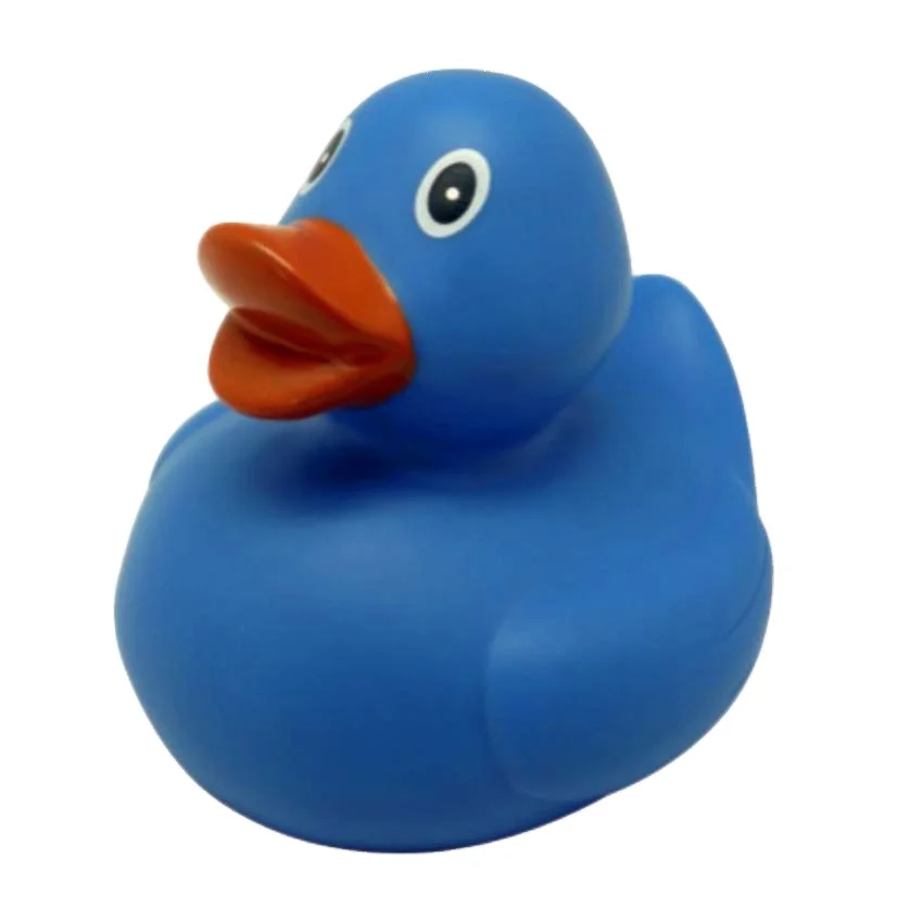  Custom Blue Rubber Small Little Plastic Ducks Floating squeaky beach water shower Bath Fun Toy for