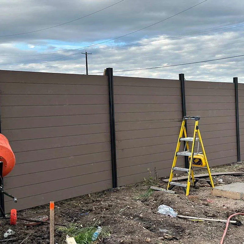 Wooden Fence Panels  WPC Embossed Fence Anti-corrosion and Insect Repellent Modern Outdoor Privacy Garden Fence